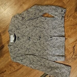 Jones New York blazer stripes and leaf pattern size 12